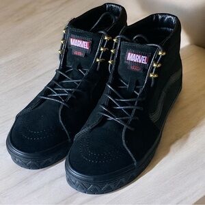 VANS MARVEL SUEDE BLACK PANTHER Edition BLACK Sneakers Size 8 Men 9.5 Wo…